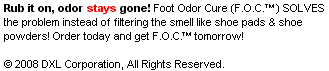 FOC means Foot Odor Cure(tm)